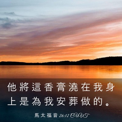Picture 03 - 馬 太 福 音 26:12 CUVT - 他 將 這 香 膏 澆 在 我 身 上 是 為 - Bible Verse Picture