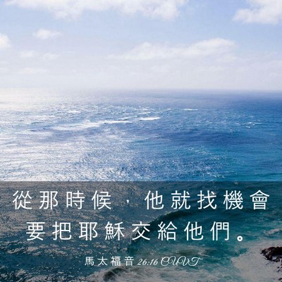 Picture 03 - 馬 太 福 音 26:16 CUVT - 從 那 時 候 ， 他 就 找 機 會 要 把 - Bible Verse Picture