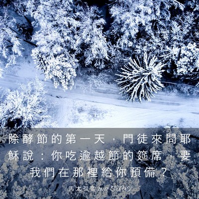 Picture 03 - 馬 太 福 音 26:17 CUVT - 除 酵 節 的 第 一 天 ， 門 徒 來 問 - Bible Verse Picture