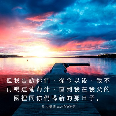 Picture 03 - 馬 太 福 音 26:29 CUVT - 但 我 告 訴 你 們 ， 從 今 以 後 ， - Bible Verse Picture