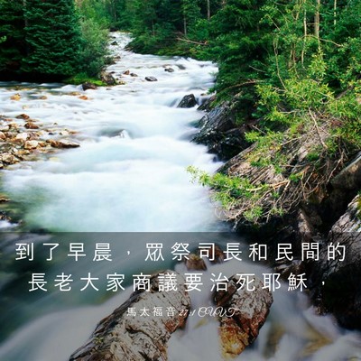 Picture 03 - 馬 太 福 音 27:1 CUVT - 到 了 早 晨 ， 眾 祭 司 長 和 民 間 - Bible Verse Picture