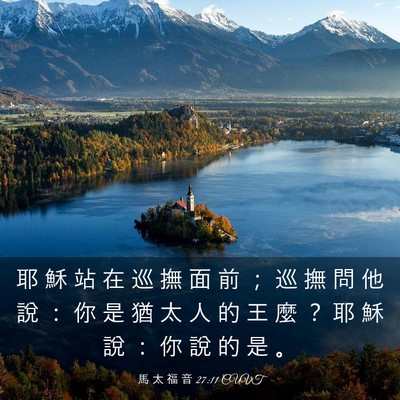 Picture 03 - 馬 太 福 音 27:11 CUVT - 耶 穌 站 在 巡 撫 面 前 ； 巡 撫 問 - Bible Verse Picture