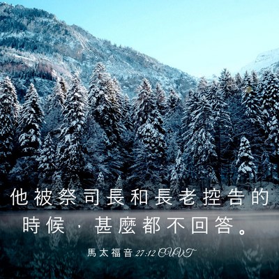 Picture 03 - 馬 太 福 音 27:12 CUVT - 他 被 祭 司 長 和 長 老 控 告 的 時 - Bible Verse Picture
