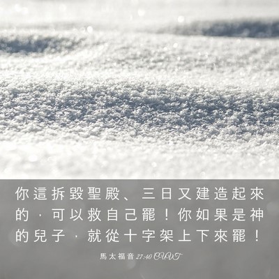 Picture 03 - 馬 太 福 音 27:40 CUVT - 你 這 拆 毀 聖 殿 、 三 日 又 建 造 - Bible Verse Picture