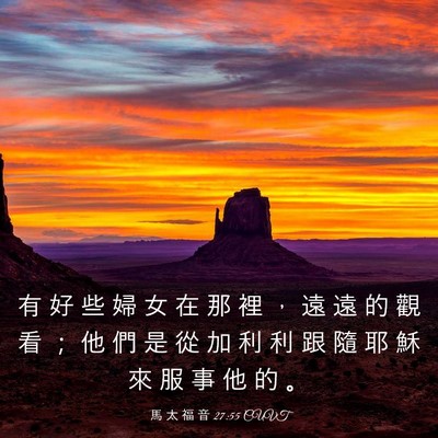Picture 03 - 馬 太 福 音 27:55 CUVT - 有 好 些 婦 女 在 那 裡 ， 遠 遠 的 - Bible Verse Picture