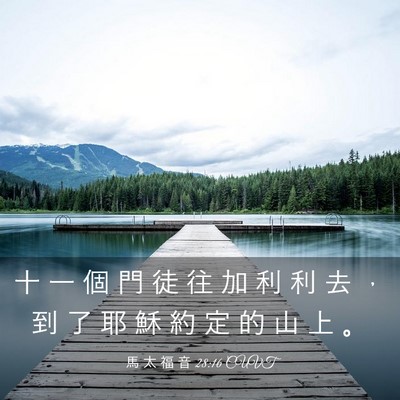 Picture 03 - 馬 太 福 音 28:16 CUVT - 十 一 個 門 徒 往 加 利 利 去 ， 到 - Bible Verse Picture