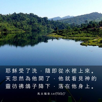 Picture 03 - 馬 太 福 音 3:16 CUVT - 耶 穌 受 了 洗 ， 隨 即 從 水 裡 上 - Bible Verse Picture