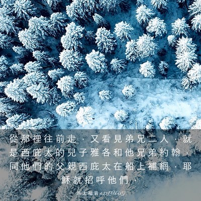 Picture 03 - 馬 太 福 音 4:21 CUVT - 從 那 裡 往 前 走 ， 又 看 見 弟 兄 - Bible Verse Picture