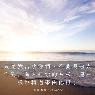 Picture 03 - 馬 太 福 音 5:39 CUVT - 只 是 我 告 訴 你 們 ， 不 要 與 惡 - Bible Verse Picture