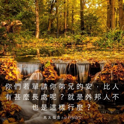 Picture 03 - 馬 太 福 音 5:47 CUVT - 你 們 若 單 請 你 弟 兄 的 安 ， 比 - Bible Verse Picture