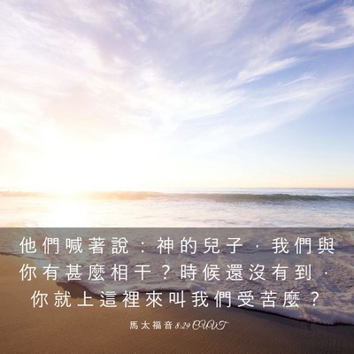 Picture 03 - 馬 太 福 音 8:29 CUVT - 他 們 喊 著 說 ： 神 的 兒 子 ， 我 - Bible Verse Picture