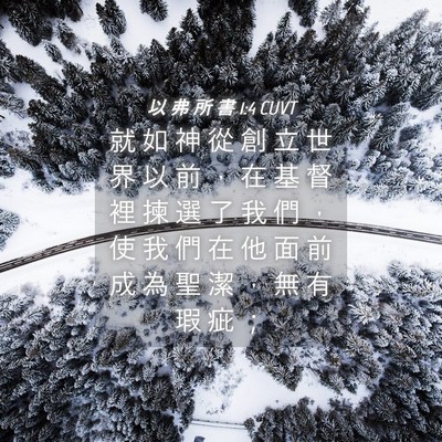 Picture 04 - 以 弗 所 書 1:4 CUVT - 就 如 神 從 創 立 世 界 以 前 ， 在 - Bible Verse Picture