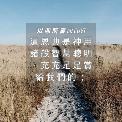 Picture 04 - 以 弗 所 書 1:8 CUVT - 這 恩 典 是 神 用 諸 般 智 慧 聰 明 - Bible Verse Picture