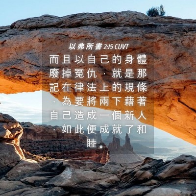 Picture 04 - 以 弗 所 書 2:15 CUVT - 而 且 以 自 己 的 身 體 廢 掉 冤 仇 - Bible Verse Picture