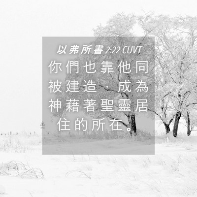 Picture 04 - 以 弗 所 書 2:22 CUVT - 你 們 也 靠 他 同 被 建 造 ， 成 為 - Bible Verse Picture