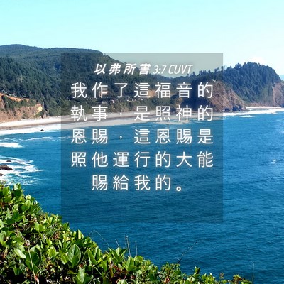 Picture 04 - 以 弗 所 書 3:7 CUVT - 我 作 了 這 福 音 的 執 事 ， 是 照 - Bible Verse Picture