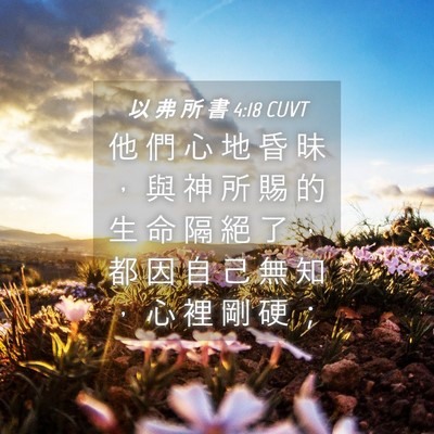 Picture 04 - 以 弗 所 書 4:18 CUVT - 他 們 心 地 昏 昧 ， 與 神 所 賜 的 - Bible Verse Picture