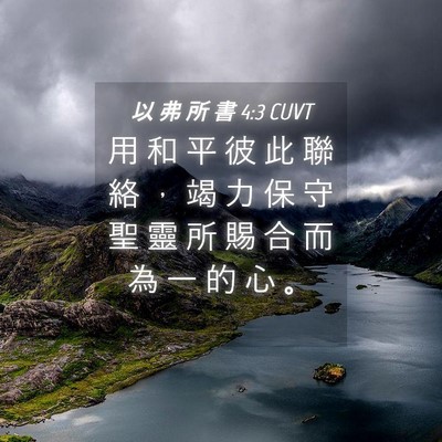 Picture 04 - 以 弗 所 書 4:3 CUVT - 用 和 平 彼 此 聯 絡 ， 竭 力 保 守 - Bible Verse Picture