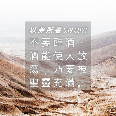 Picture 04 - 以 弗 所 書 5:18 CUVT - 不 要 醉 酒 ， 酒 能 使 人 放 蕩 ； - Bible Verse Picture