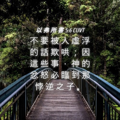 Picture 04 - 以 弗 所 書 5:6 CUVT - 不 要 被 人 虛 浮 的 話 欺 哄 ； 因 - Bible Verse Picture