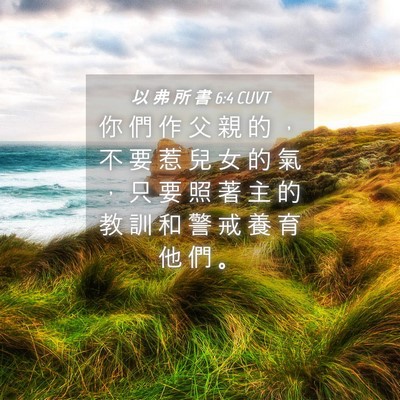 Picture 04 - 以 弗 所 書 6:4 CUVT - 你 們 作 父 親 的 ， 不 要 惹 兒 女 - Bible Verse Picture