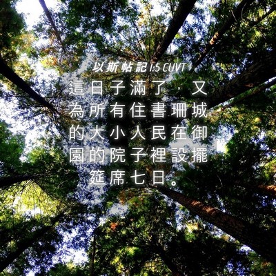 Picture 04 - 以 斯 帖 記 1:5 CUVT - 這 日 子 滿 了 ， 又 為 所 有 住 書 - Bible Verse Picture