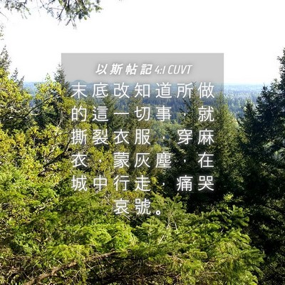 Picture 04 - 以 斯 帖 記 4:1 CUVT - 末 底 改 知 道 所 做 的 這 一 切 事 - Bible Verse Picture