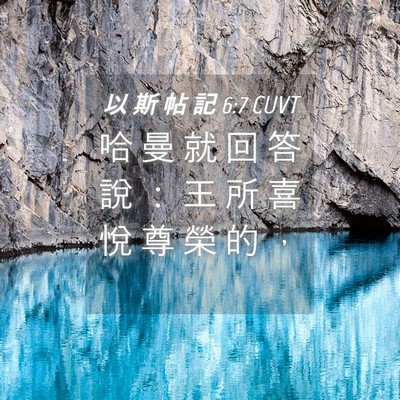 Picture 04 - 以 斯 帖 記 6:7 CUVT - 哈 曼 就 回 答 說 ： 王 所 喜 悅 尊 - Bible Verse Picture