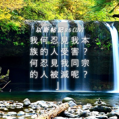 Picture 04 - 以 斯 帖 記 8:6 CUVT - 我 何 忍 見 我 本 族 的 人 受 害 ？ - Bible Verse Picture