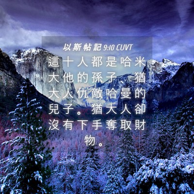 Picture 04 - 以 斯 帖 記 9:10 CUVT - 這 十 人 都 是 哈 米 大 他 的 孫 子 - Bible Verse Picture