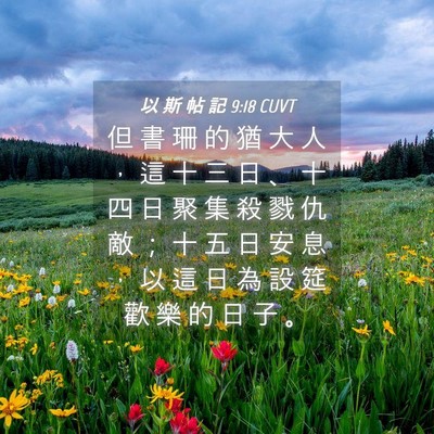 Picture 04 - 以 斯 帖 記 9:18 CUVT - 但 書 珊 的 猶 大 人 ， 這 十 三 日 - Bible Verse Picture