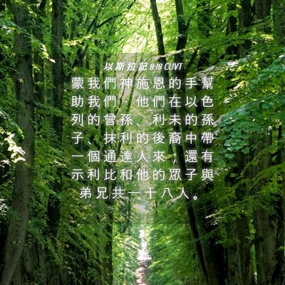 Picture 04 - 以 斯 拉 記 8:18 CUVT - 蒙 我 們 神 施 恩 的 手 幫 助 我 們 - Bible Verse Picture