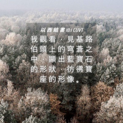 Picture 04 - 以 西 結 書 10:1 CUVT - 我 觀 看 ， 見 基 路 伯 頭 上 的 穹 - Bible Verse Picture