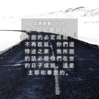 Picture 04 - 以 西 結 書 12:25 CUVT - 我 ─ 耶 和 華 說 話 ， 所 說 的 必 - Bible Verse Picture