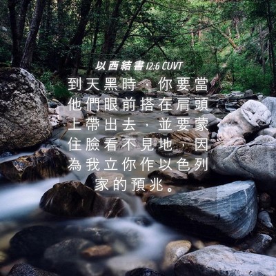 Picture 04 - 以 西 結 書 12:6 CUVT - 到 天 黑 時 ， 你 要 當 他 們 眼 前 - Bible Verse Picture