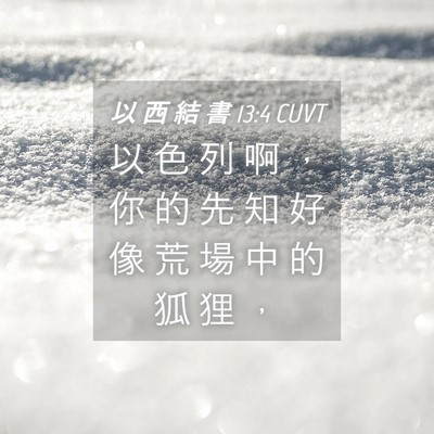 Picture 04 - 以 西 結 書 13:4 CUVT - 以 色 列 啊 ， 你 的 先 知 好 像 荒 - Bible Verse Picture