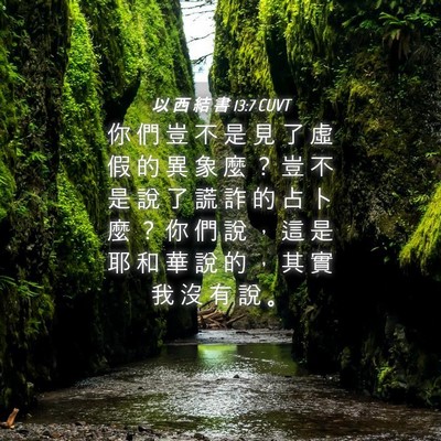 Picture 04 - 以 西 結 書 13:7 CUVT - 你 們 豈 不 是 見 了 虛 假 的 異 象 - Bible Verse Picture