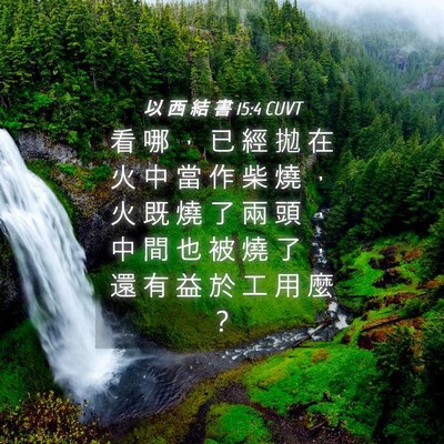 Picture 04 - 以 西 結 書 15:4 CUVT - 看 哪 ， 已 經 拋 在 火 中 當 作 柴 - Bible Verse Picture