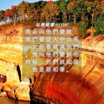 Picture 04 - 以 西 結 書 15:7 CUVT - 我 必 向 他 們 變 臉 ； 他 們 雖 從 - Bible Verse Picture