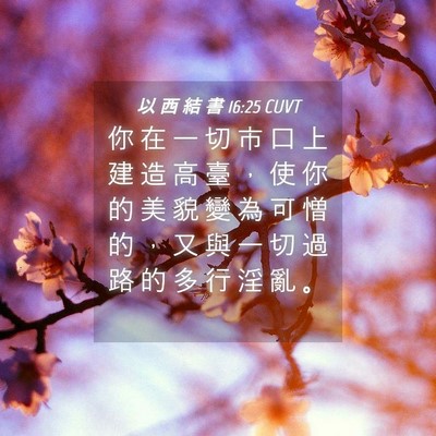 Picture 04 - 以 西 結 書 16:25 CUVT - 你 在 一 切 市 口 上 建 造 高 臺 ， - Bible Verse Picture