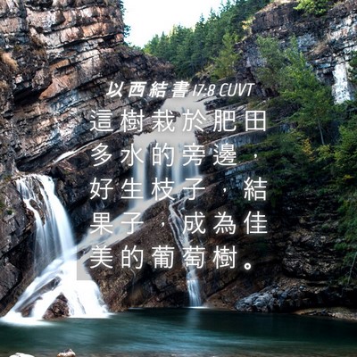 Picture 04 - 以 西 結 書 17:8 CUVT - 這 樹 栽 於 肥 田 多 水 的 旁 邊 ， - Bible Verse Picture