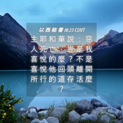 Picture 04 - 以 西 結 書 18:23 CUVT - 主 耶 和 華 說 ： 惡 人 死 亡 ， 豈 - Bible Verse Picture