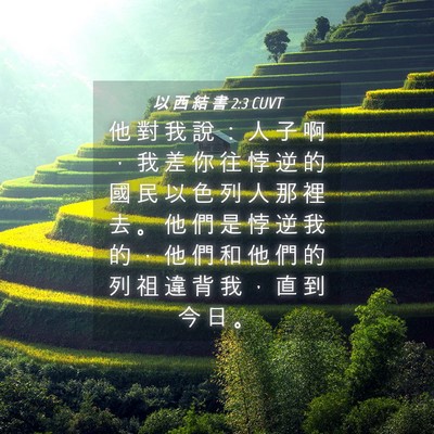 Picture 04 - 以 西 結 書 2:3 CUVT - 他 對 我 說 ： 人 子 啊 ， 我 差 你 - Bible Verse Picture