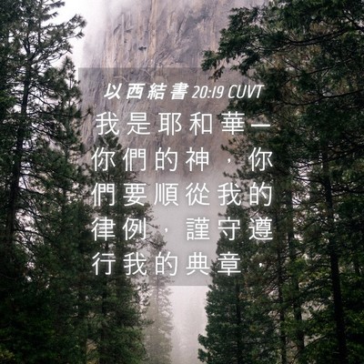 Picture 04 - 以 西 結 書 20:19 CUVT - 我 是 耶 和 華 ─ 你 們 的 神 ， 你 - Bible Verse Picture