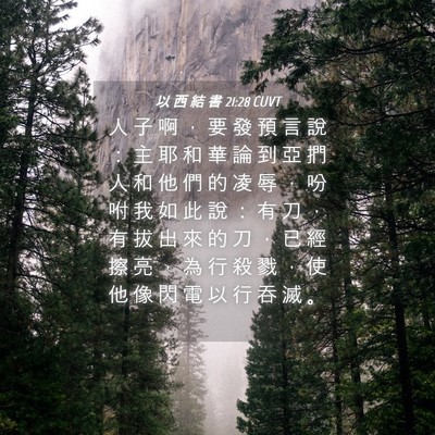 Picture 04 - 以 西 結 書 21:28 CUVT - 人 子 啊 ， 要 發 預 言 說 ： 主 耶 - Bible Verse Picture