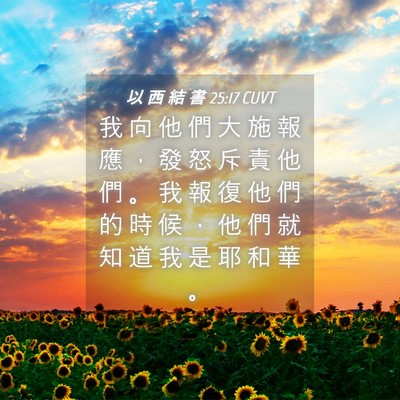 Picture 04 - 以 西 結 書 25:17 CUVT - 我 向 他 們 大 施 報 應 ， 發 怒 斥 - Bible Verse Picture