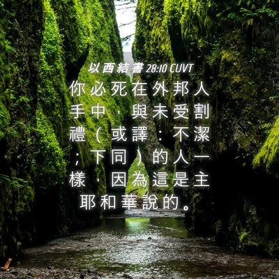 Picture 04 - 以 西 結 書 28:10 CUVT - 你 必 死 在 外 邦 人 手 中 ， 與 未 - Bible Verse Picture