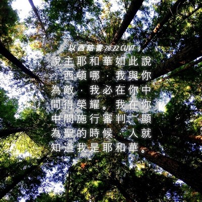 Picture 04 - 以 西 結 書 28:22 CUVT - 說 主 耶 和 華 如 此 說 ： 西 頓 哪 - Bible Verse Picture