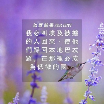Picture 04 - 以 西 結 書 29:14 CUVT - 我 必 叫 埃 及 被 擄 的 人 回 來 ， - Bible Verse Picture