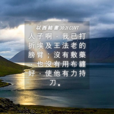 Picture 04 - 以 西 結 書 30:21 CUVT - 人 子 啊 ， 我 已 打 折 埃 及 王 法 - Bible Verse Picture